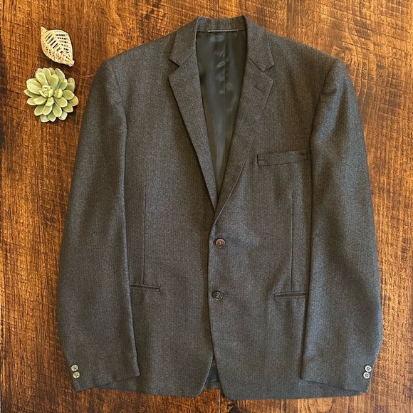 Abugaf TailorsVintage High-Quality Suit Jacket & Vest Charcoal Gray 40R